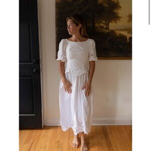 Vintage Cream Midi Dress